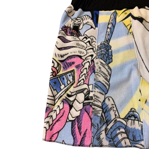 1 of 1 Custom Shorts, Elastic 32”-38”, 1996 towel vintage, reworked clothing art - Picture 5 of 6